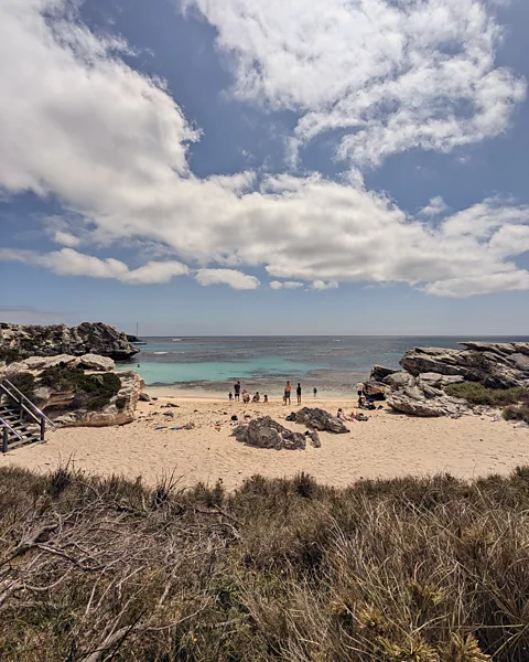 Ellie Cobb Rottnest has 63 beaches and 20 bays to explore, all accessible via the roads and trails that connect the island (Credit: Ellie Cobb)